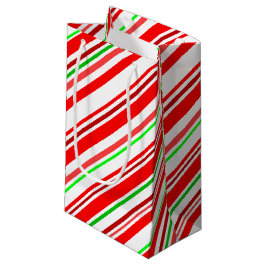 Zuckerstange-Streifen-festliches rotes grünes Kleine Geschenktüte