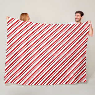 Zuckerstange-Streifen, Pfefferminzrot und Weiß Fleecedecke