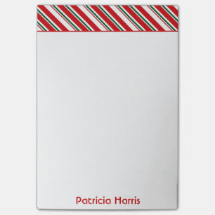 Zuckerstange Stripes   Weihnachten Post-it Klebezettel