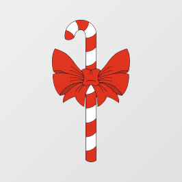 Zuckerstange und Schleife Fensteraufkleber