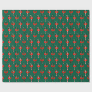 Zuckerstange und Schleife Geschenkpapier