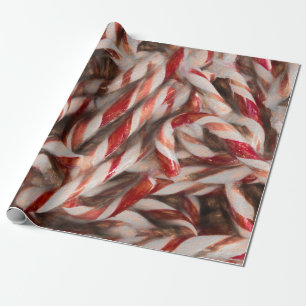 Zuckerstange Vintage Antik Rot Weihnachten Geschenkpapier