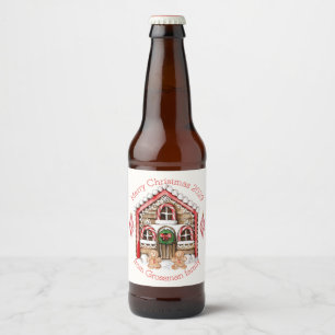 Zuckerstangehaus, Lebkuchenmann, Frau Weihnachten Bierflaschenetikett