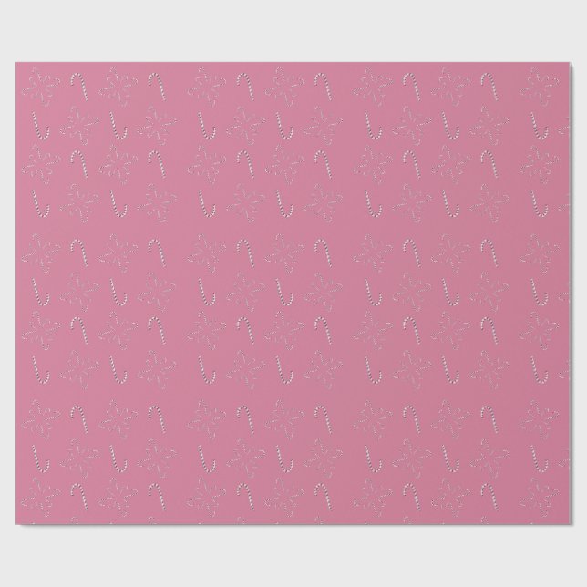 Zuckerstangen 2026 Rosa Geschenkpapier (Flach)