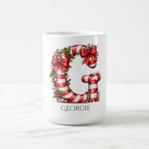 Zuckerstangen-Alphabet Buchstabe G 15 oz Weihnacht Kaffeetasse