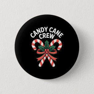 Zuckerstangen-Crew-Weihnachten-Mädchen-Jungen-Kind Button