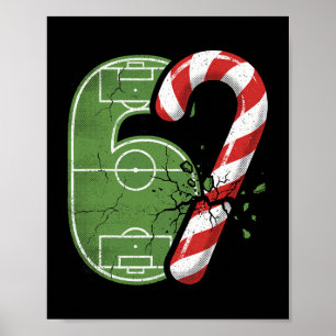 Zuckerstangen-Fußballfeld 67 Rissiger Lustiger Wei Poster
