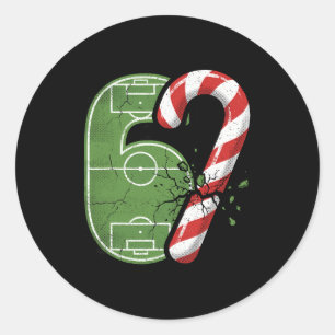Zuckerstangen-Fußballfeld 67 Rissiger Lustiger Wei Runder Aufkleber