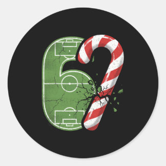 Zuckerstangen-Fußballfeld 67 Rissiger Lustiger Wei Runder Aufkleber