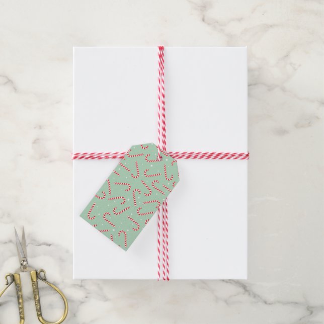 Zuckerstangen Geschenkanhänger (Mit Garn)