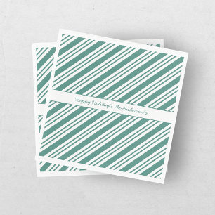 Zuckerstangen-Gestreift-Grün-Weihnachten-Feiertag Serviette