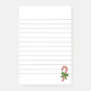 Zuckerstangen-Grünband-Weihnachten liniert Post-it Klebezettel