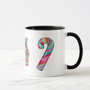 Zuckerstangen-Lebkuchenhäuschen Rosa Weihnachten Tasse