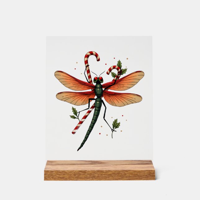Zuckerstangen-Libelle Acrylschild (Vorderseite)