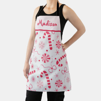 Zuckerstangen mit rosa Schleifen Weihnachts-Schürz Schürze