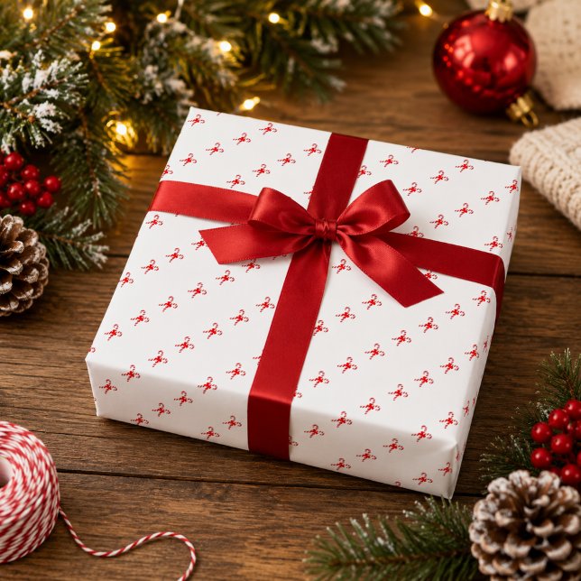 Zuckerstangen-Muster Weihnachtsgeschenkpapier Geschenkpapier (Von Creator hochgeladen)
