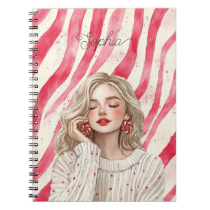 Zuckerstangen-Rotgestreifte Blondine Notizblock