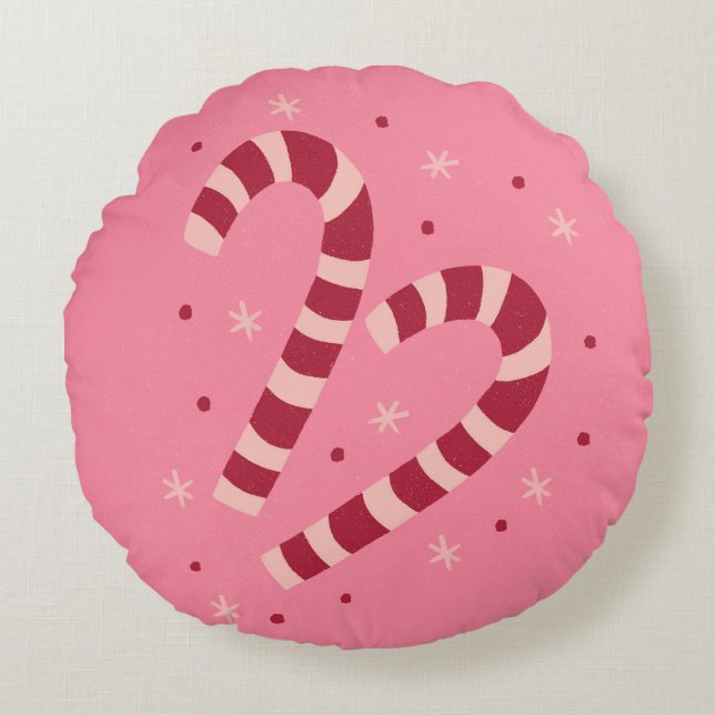 Zuckerstangen Rundes Kissen (Vorderseite)
