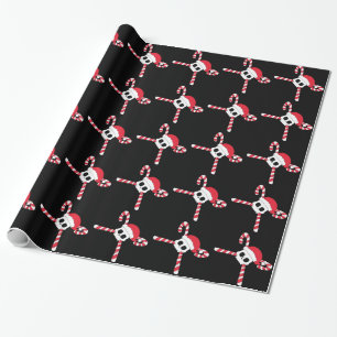 Zuckerstangen-Schädel-Weihnachtsmannhut Weihnachte Geschenkpapier