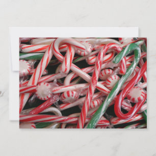 Zuckerstangen und Pfefferminz Weihnachtsfeiertag Feiertagskarte