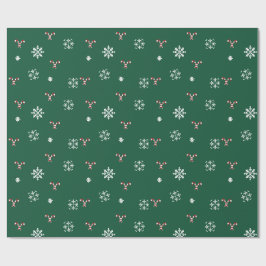 Zuckerstangen und Schneeflocken Geschenkpapier