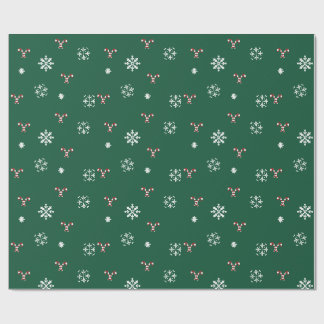 Zuckerstangen und Schneeflocken Geschenkpapier