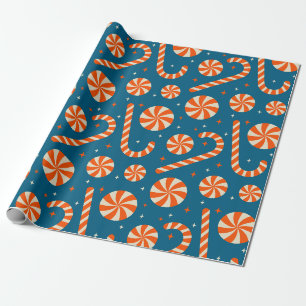 Zuckerstangen-vintage-Weihnachten retro Muster Geschenkpapier
