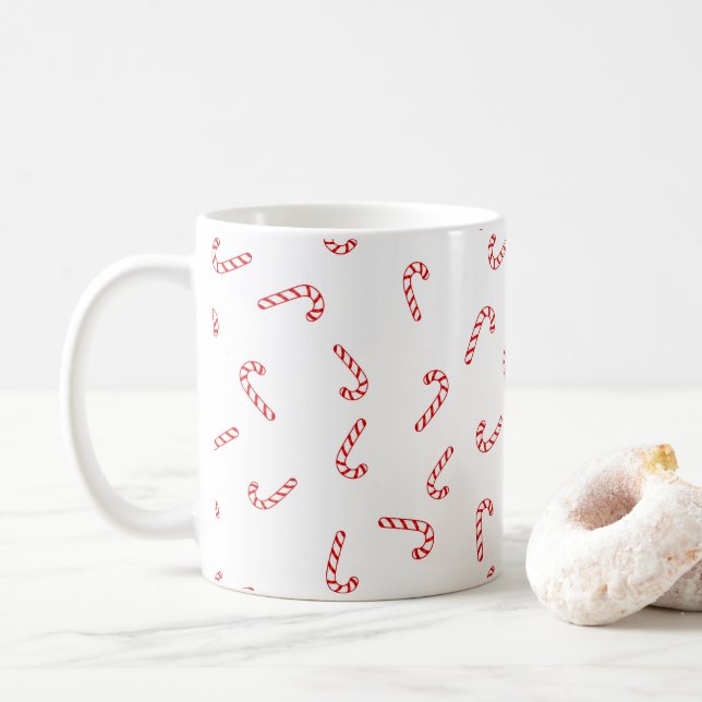 Zuckerstangen-Weihnachten Kaffeetasse (Mit Donut)