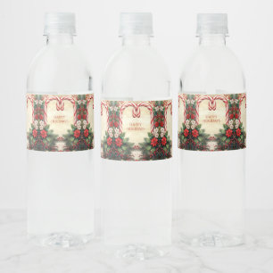 Zuckerstangen-Weihnachts-Wasserflaschen-Etikett Wasserflaschenetikett