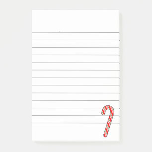 Zuckerstangen-Weihnachts-Zeichnung liniert Post-it Klebezettel