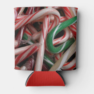 Zuckerstangen Weihnachtsfeiertage Weiß Grün und Ro Dosenkühler