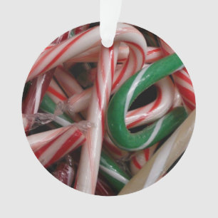 Zuckerstangen Weihnachtsfeiertage Weiß Grün und Ro Ornament