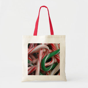 Zuckerstangen Weihnachtsfeiertage Weiß Grün und Ro Tragetasche