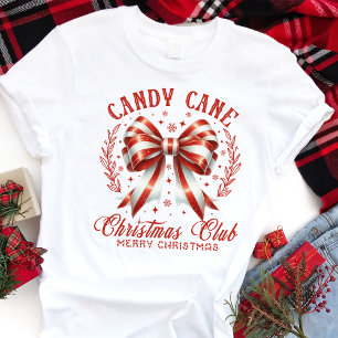Zuckerstangen-Weihnachtsklub-Kokette-Schleife Tri-Blend Shirt
