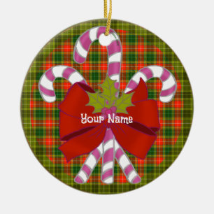 Zuckerstangen-Weihnachtsschmuck Keramik Ornament