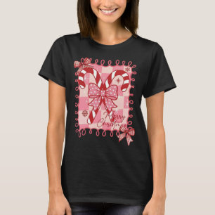 Zuckerstangen-Weihnachtszeit Süßer Koketten-Bogen T-Shirt