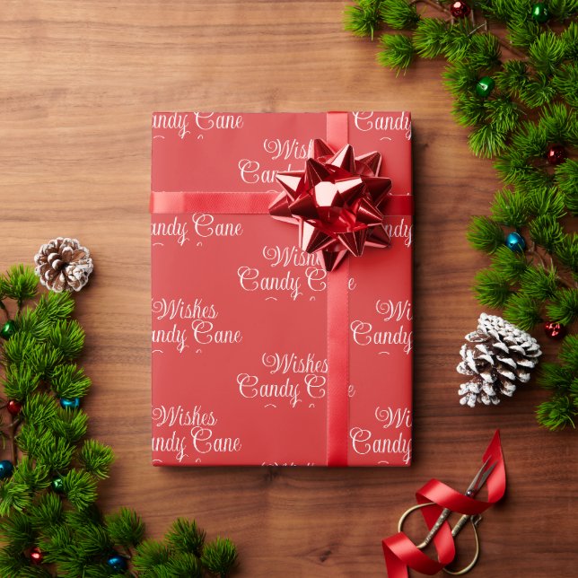 Zuckerstangen-Wünsche | Klassisches Zuckerstangen- Geschenkpapier (Feiertagsgeschenk)