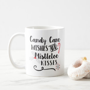 Zuckerstangen-Wünsche und Misteltoe-Küsse Kaffeetasse
