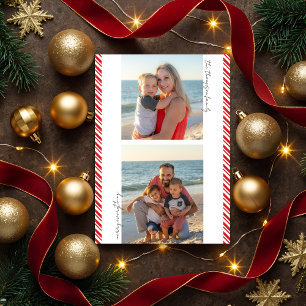 Zuckerstangenstreifen-Flachfoto-Feiertagskarte Feiertagskarte