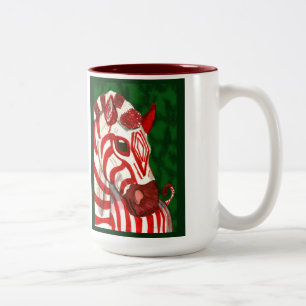 Zuckerstangezebra-WeihnachtsTasse Zweifarbige Tasse