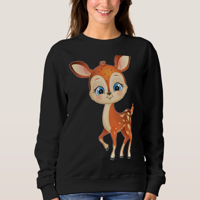 Zuckersüßer Baby Rehkitz Sweatshirt (Vorderseite)