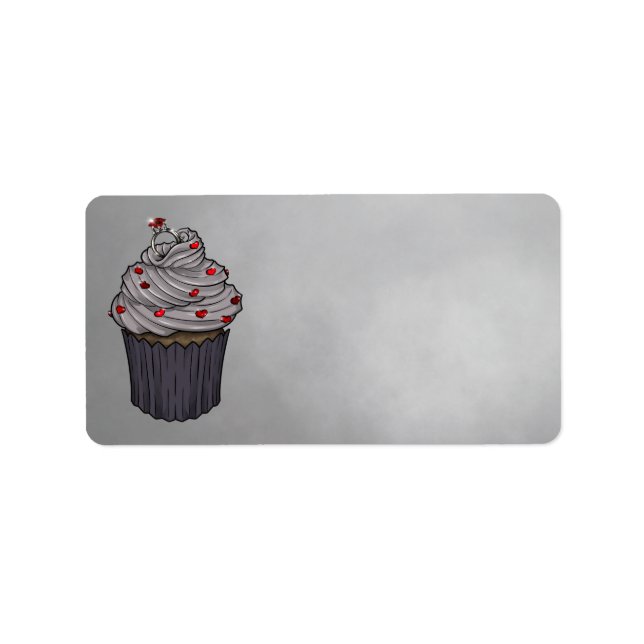 Zuckervorschlag Cupcake Adressaufkleber (Vorne)