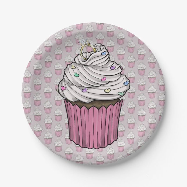 Zuckervorschlag Cupcake Pappteller (Vorderseite)