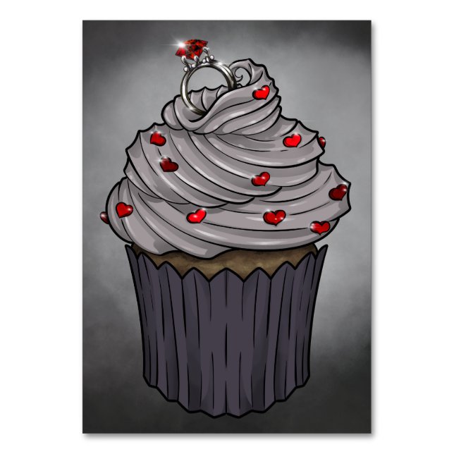 Zuckervorschlag Cupcake Tischnummer (Vorderseite)