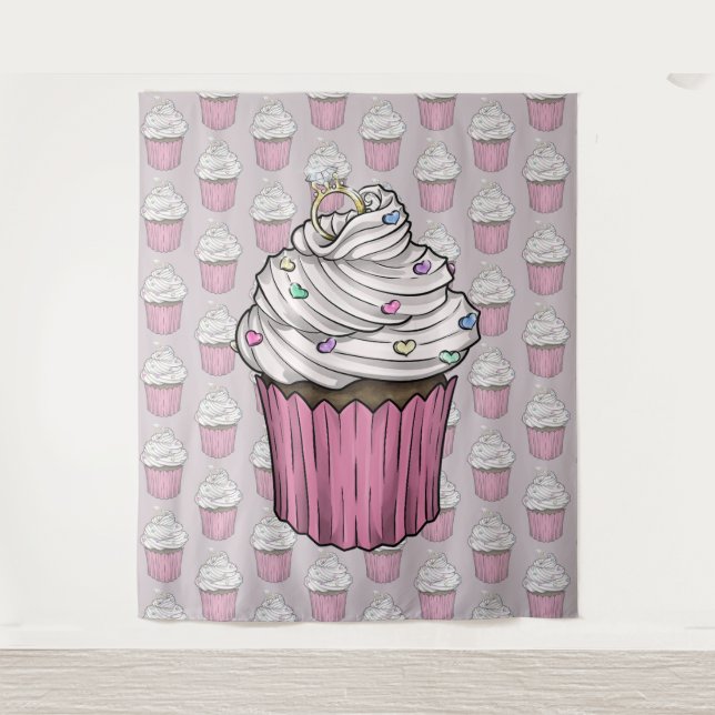 Zuckervorschlag Cupcake Wandteppich (Vorderseite)