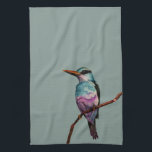 Zuckerwatte-Farbvogel-Malerei Geschirrtuch<br><div class="desc">Dieses ist eine Aquarellmalerei eines Vogels in den Zuckerwattefarben. Es wird auf einer Niederlassung gehockt.</div>