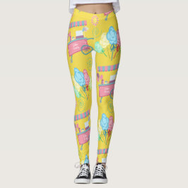 Zuckerwatte ganz über Druck Leggings