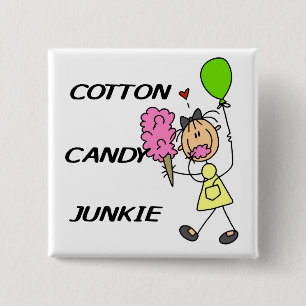 Zuckerwatte-Junkie-T-Shirts und Geschenke Button