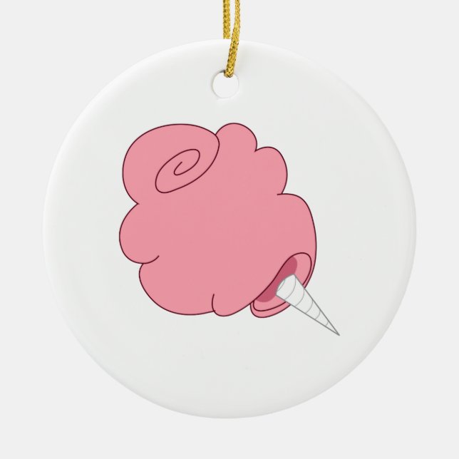 Zuckerwatte Keramik Ornament (Vorne)