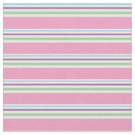 Zuckerwatte-Rosa, Grün, Aqua, lila Streifen Stoff